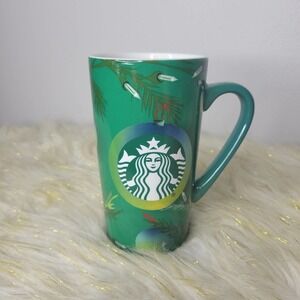 Starbucks 2020 Tall Christmas Holiday Green Pine‎ Needle Ornament Mug 16 oz